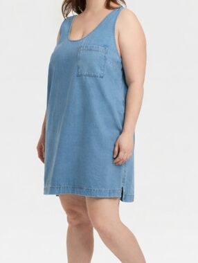 NWT Universal Thread Light Wash Denim Tank Dress Size XXL